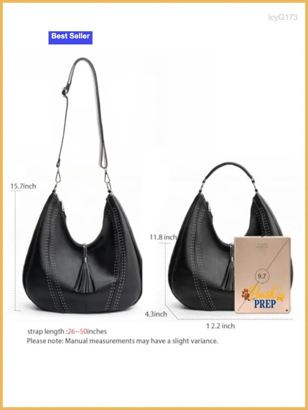 Large PU Leather Hobo Bag Crossbody Shoulder Tote Handbag with Zipper